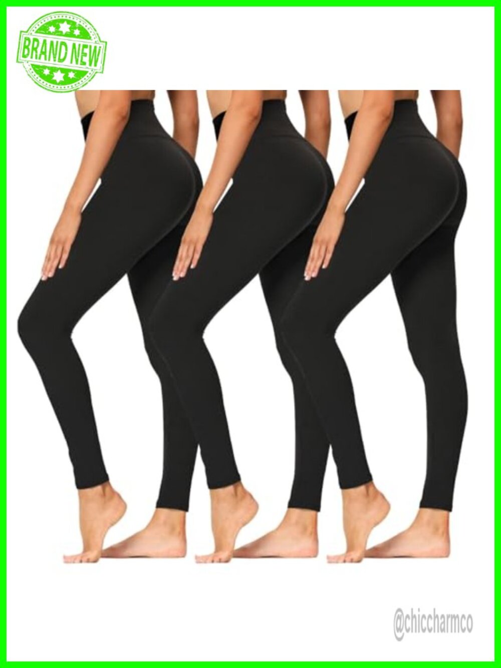 High Waisted Leggings 3 Pack Tummy Control Stretch Workout Yoga Pants